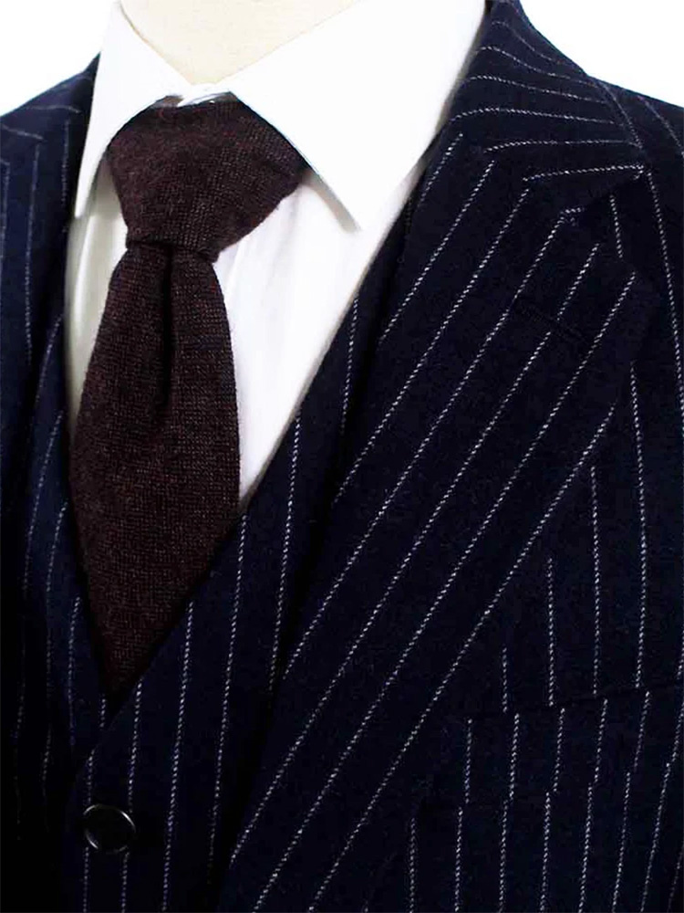 3-teiliger Tweed-Anzug Classic Navy Chalk Stripe