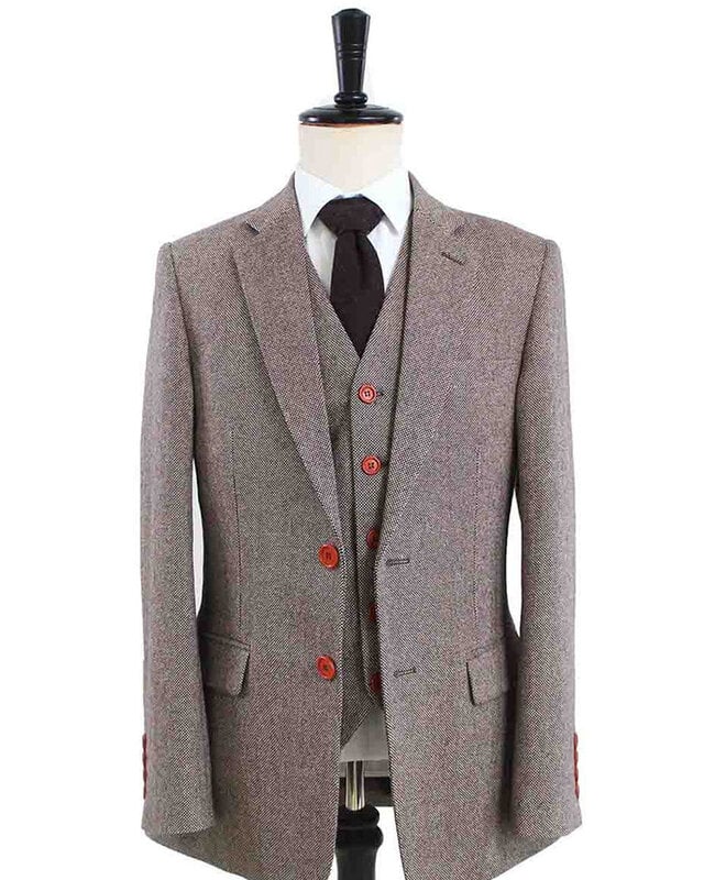 3-Delig Tweed Pak Classic Lichtbruin Barleycorn Tweed