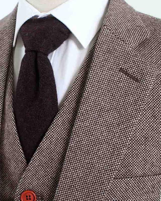 3-Delig Tweed Pak Classic Lichtbruin Barleycorn Tweed