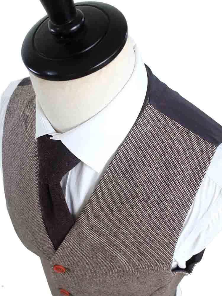 Traje de 3 piezas de tweed clásico marrón claro de tweed Maíz de cebada