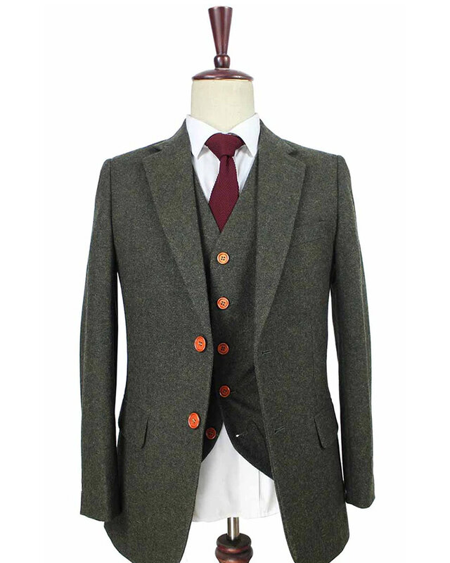 Men's tailored suit | 3-piece suit | Green Barleycorn | Scudboat | Peaky Blinders