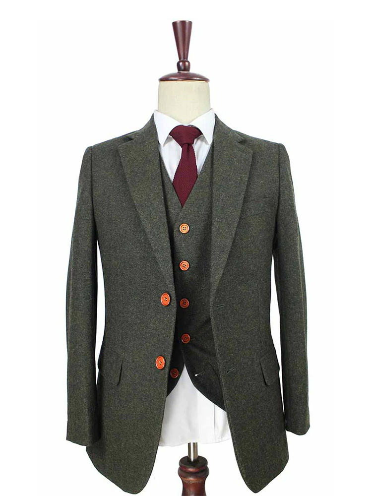 Maatpak voor heren | 3-delig pak | Groen Barleycorn | Scudboat | Peaky Blinders