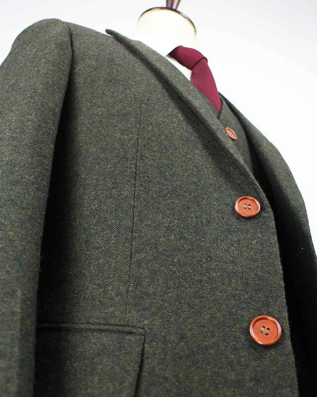 Costume sur mesure pour homme | costume 3 pièces | barleycorn vert | Scudboat | Peaky Blinders