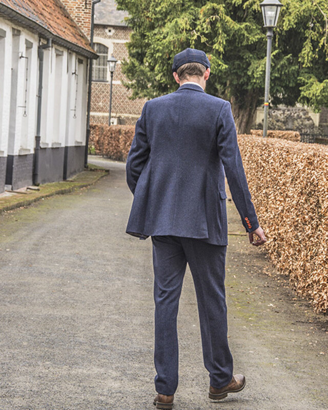 Costume sur mesure pour homme | costume 3 pièces | bleu marine à chevrons | thomas shelby | peaky blinders