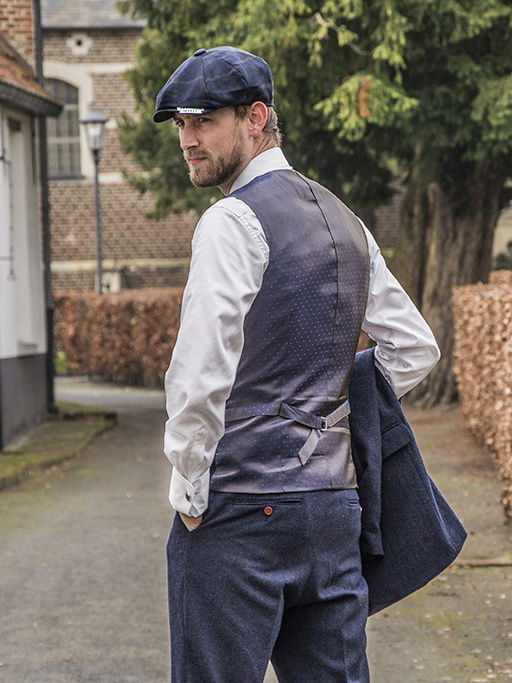 Herren Maßanzug | 3-teiliger Anzug | marineblau Fischgrät | thomas shelby | peaky blinders