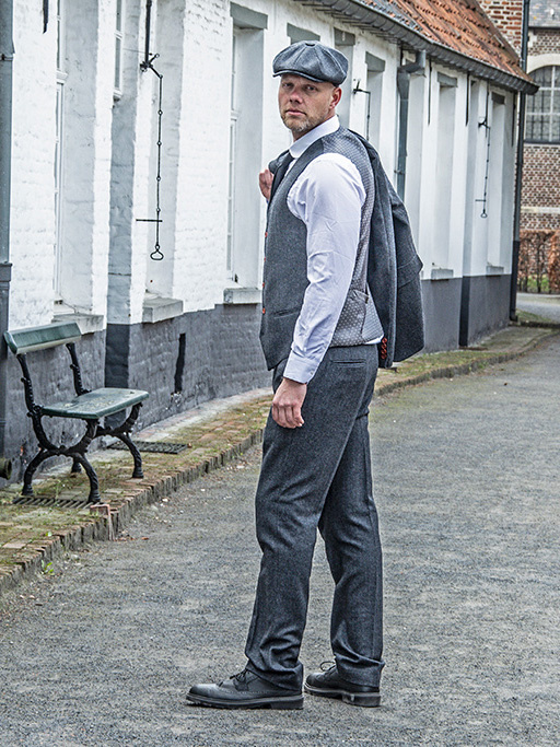 Costume sur mesure pour homme | costume 3 pièces | chevrons gris foncé | Thomas Shelby | Peaky Blinders