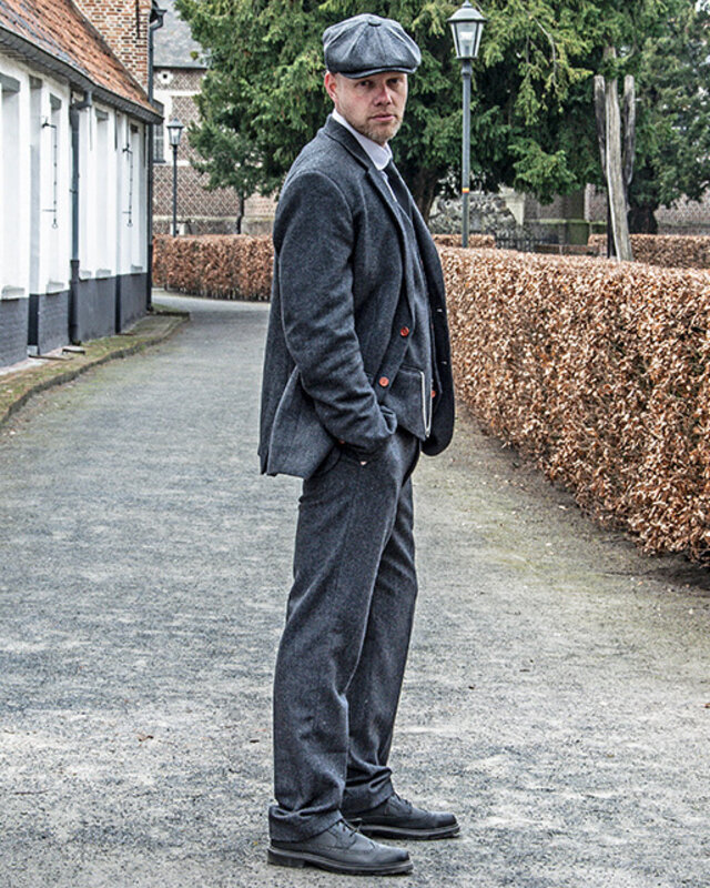 Maatpak voor heren | 3-delig pak | donkergrijs visgraat | thomas shelby | Peaky Blinders