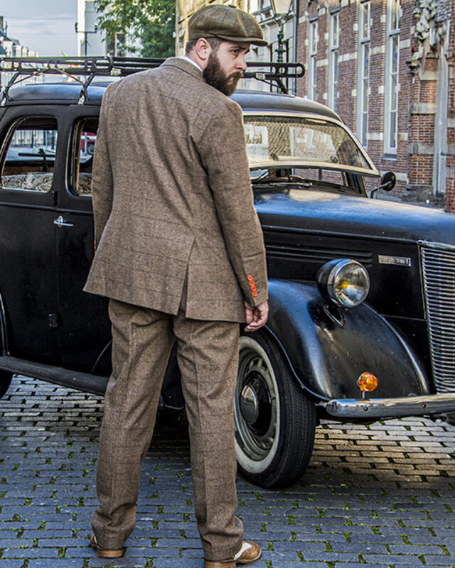 Costume sur mesure pour homme | costume 3 pièces | chevron marron | Danny Whizz-Bang | Peaky Blinders