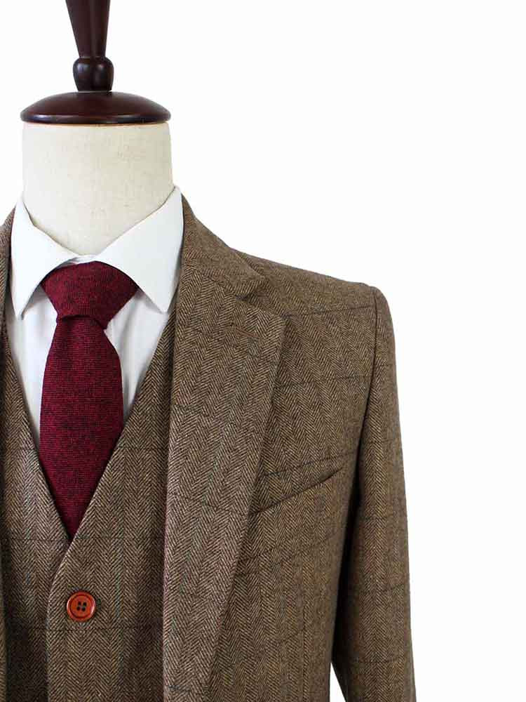 Men's tailored suit | 3-piece suit | brown herringbone | Danny Whizz-Bang | Peaky Blinders