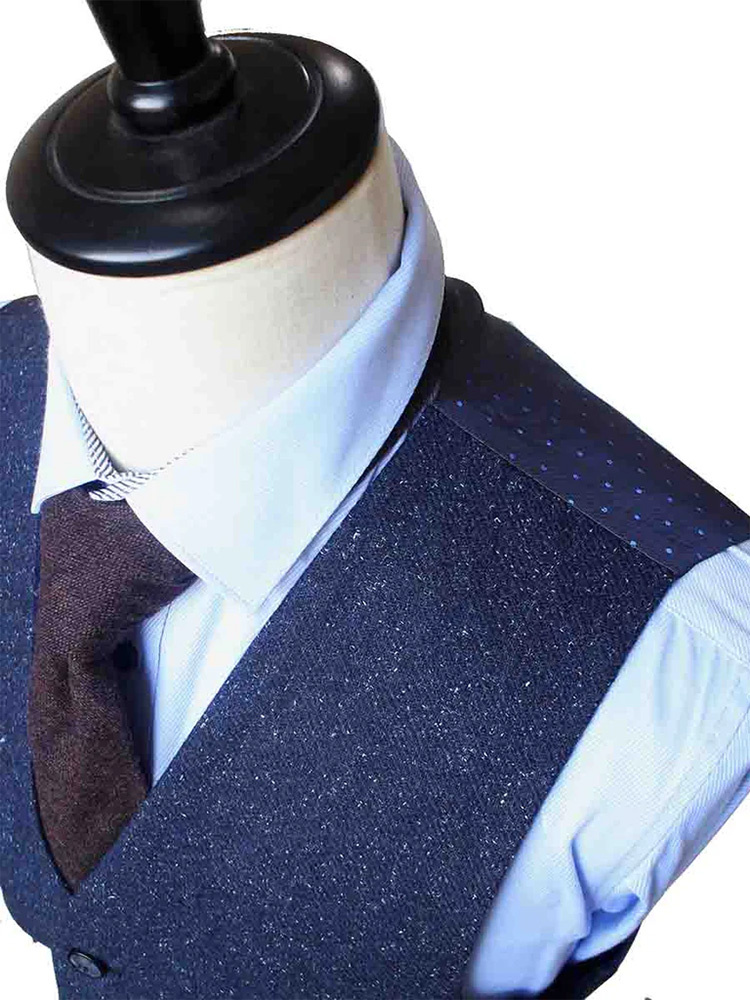 3-teiliger Tweed-Anzug Classic Navy Gesprenkelt