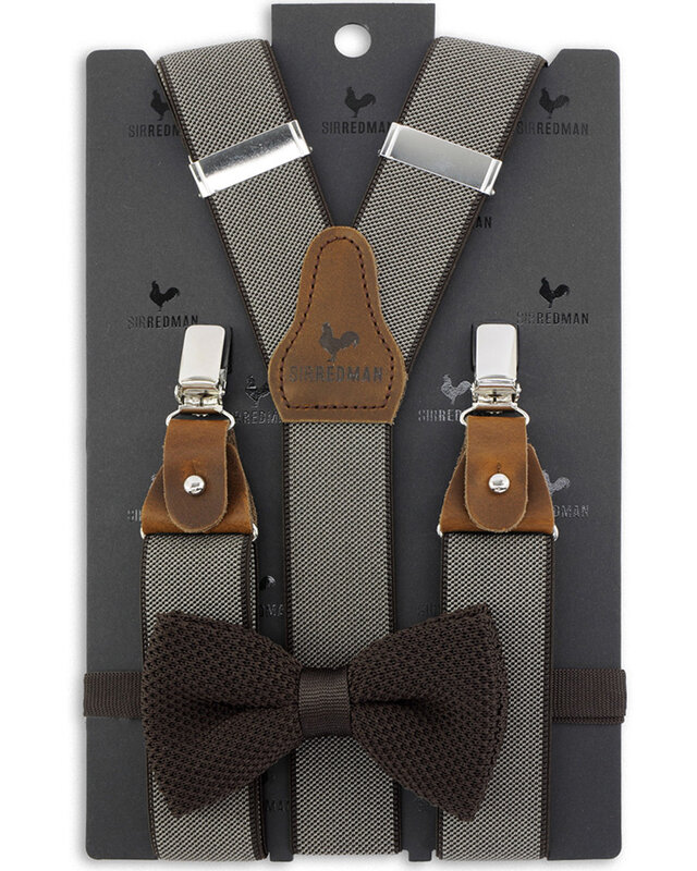 Sir Redman Suspenders Combi Pack Brave Brownie | for Men | brown/off white | Traditional Suspenders