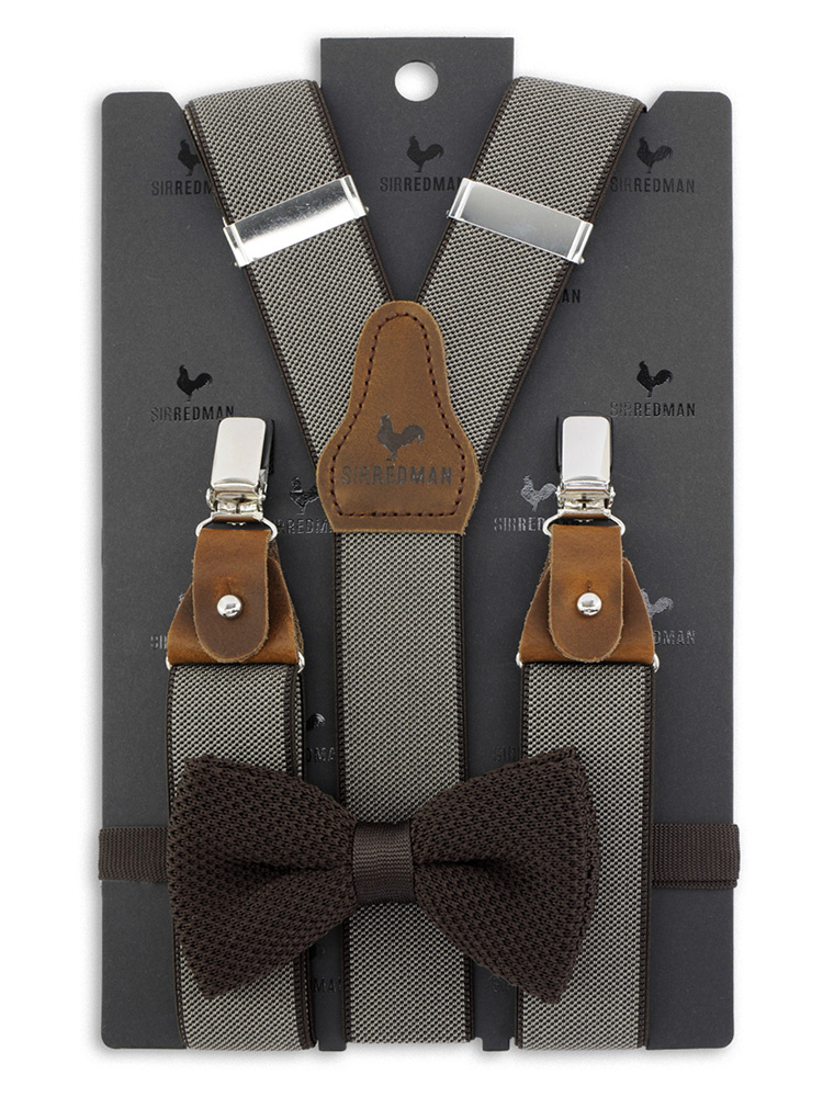 Sir Redman Suspenders Combi Pack Brave Brownie | for Men | brown/off white | Traditional Suspenders