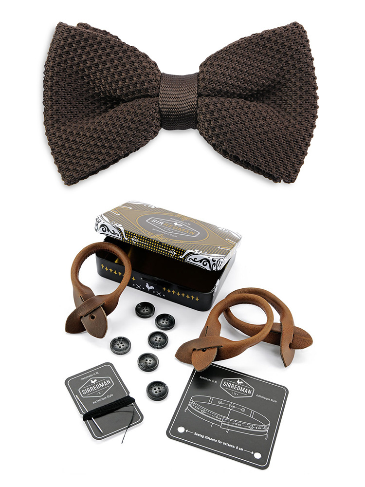 Sir Redman Suspenders Combi Pack Brave Brownie | for Men | brown/off white | Traditional Suspenders