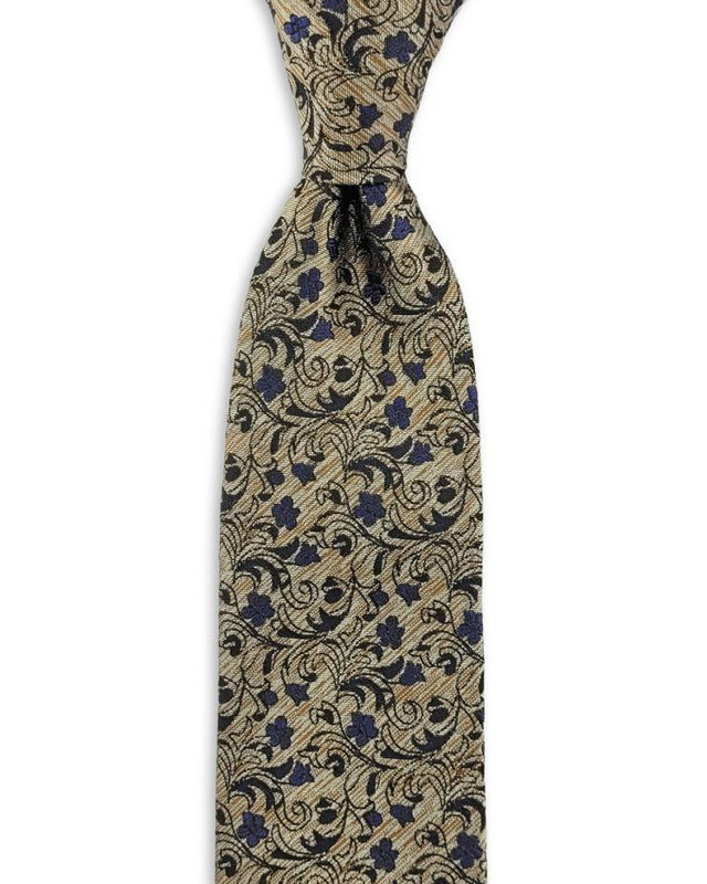 Sir Redman Corbata de seda | marrón/negro/azul | Corbata elegante para hombre