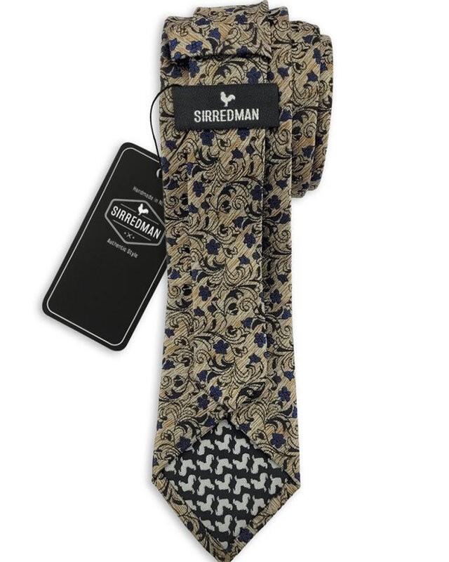 Sir Redman Corbata de seda | marrón/negro/azul | Corbata elegante para hombre