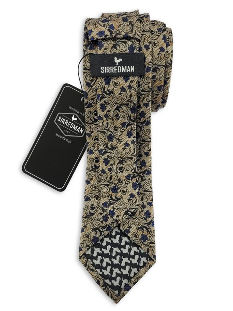 Sir Redman Zijden Stropdas | bruin/zwart/blauw | Elegante stropdas voor mannen