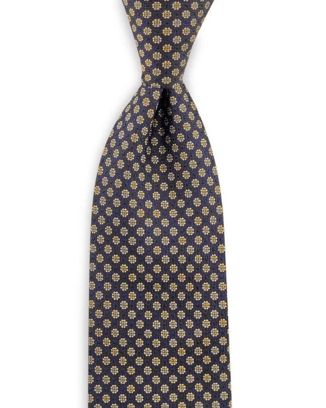 Sir Redman Woven Silk Tie | blue/yellow/white | Elegant tie for men