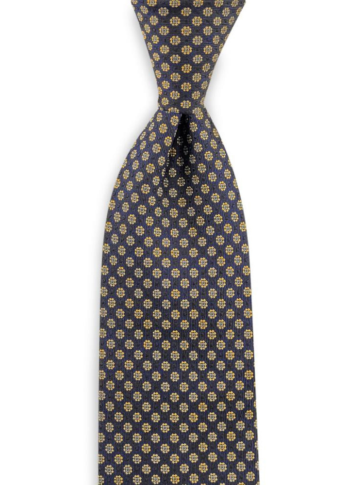 Sir Redman Cravate en soie | bleu/jaune/blanc | Cravate élégante pour hommes