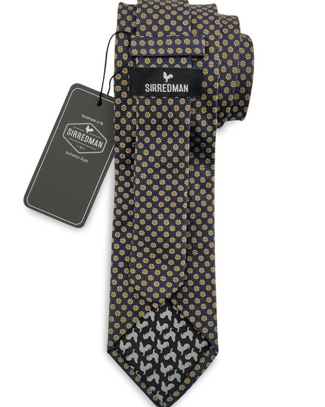 Sir Redman Cravate en soie | bleu/jaune/blanc | Cravate élégante pour hommes