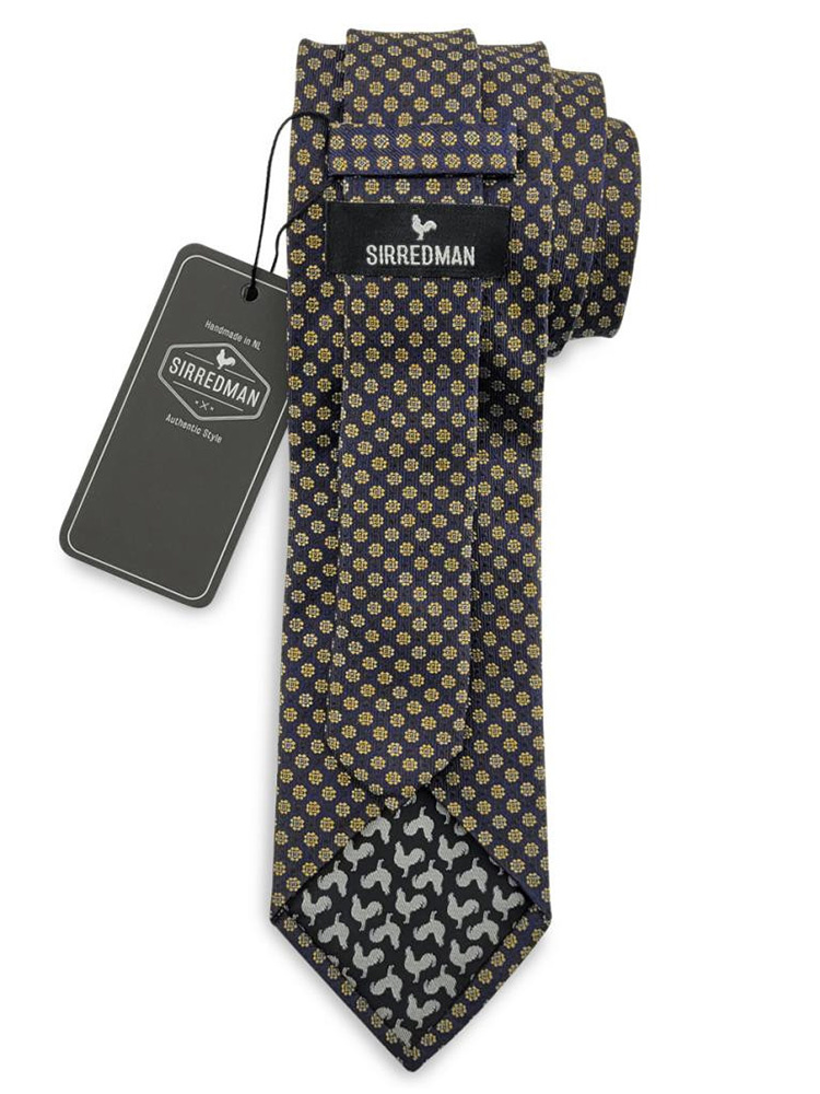 Sir Redman Cravate en soie | bleu/jaune/blanc | Cravate élégante pour hommes