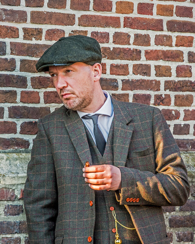 Traje sastre hombre | Traje 3 piezas | Tattersall verde oscuro | Aberama Gold | peaky blinders