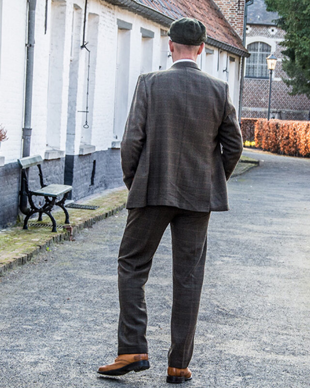 Maatpak voor heren | 3-delig pak | donkergroen Tattersall | Aberama Gold | peaky blinders