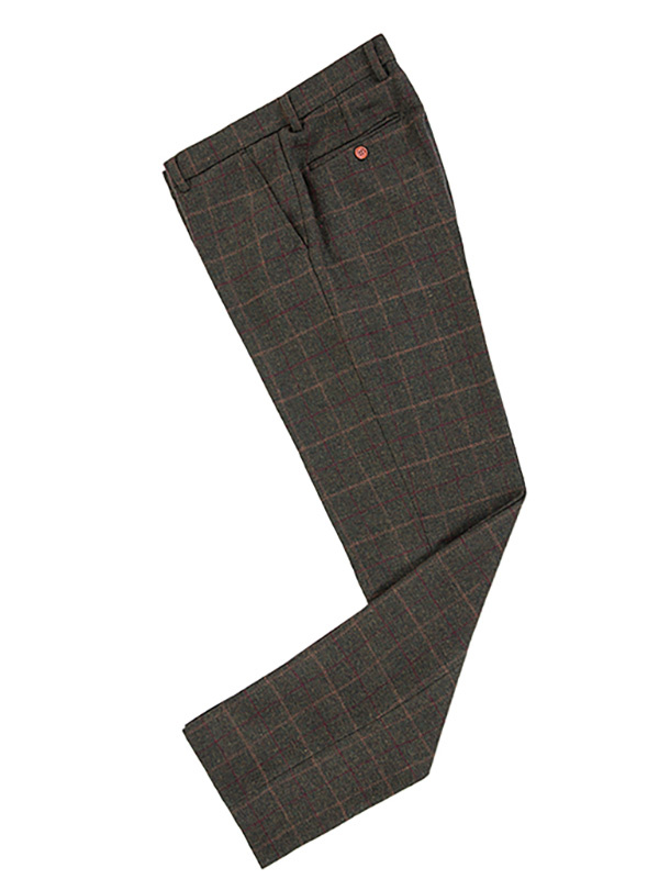 Herren Maßanzug | 3-teiliger Anzug | dunkelgrüner Tattersall | Aberama Gold | peaky blinders