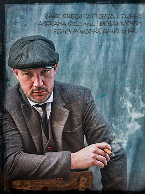 Herren Maßanzug | 3-teiliger Anzug | dunkelgrüner Tattersall | Aberama Gold | peaky blinders