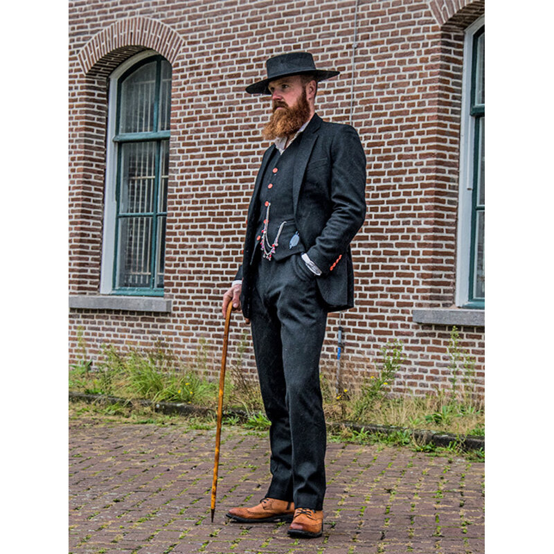 Herren Maßanzug | 3-teiliger Anzug | schwarzer Tweed | Alfie Solomons | Peaky Blinders