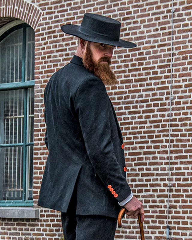 Men's tailored suit | 3-piece suit | black tweed | Alfie Solomons | Peaky Blinders