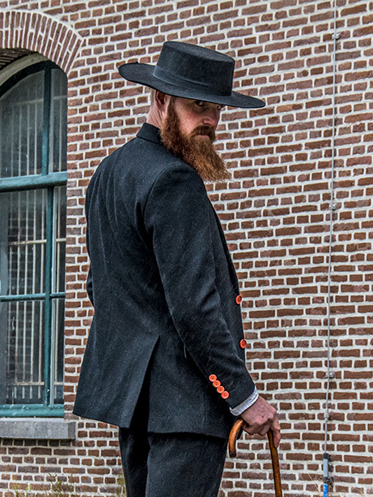 Men's tailored suit | 3-piece suit | black tweed | Alfie Solomons | Peaky Blinders