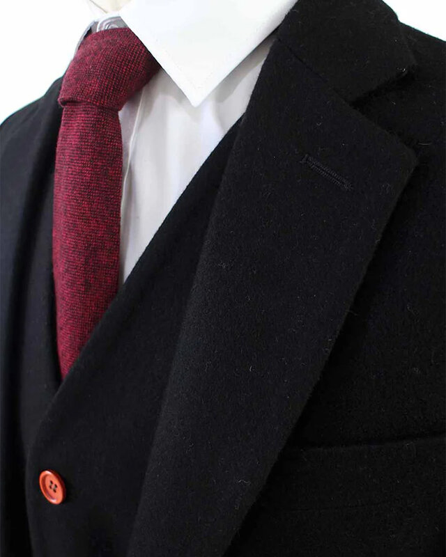 Costume sur mesure pour homme | costume 3 pièces | tweed noir | Alfie Solomons | Peaky Blinders