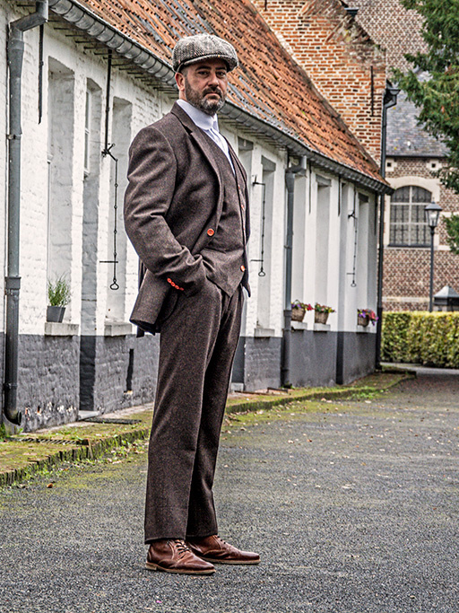 Costume sur mesure pour homme | costume 3 pièces | chevron marron | Thomas Shelby | Peaky Blinders