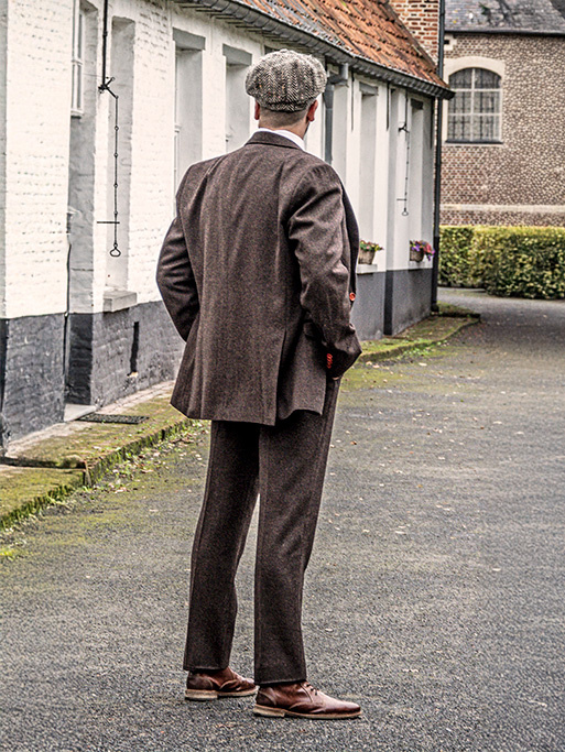 Traje sastre hombre | Traje 3 piezas | Espiga marrón | Thomas Shelby | Peaky Blinders