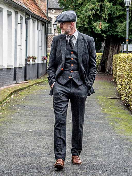 Herren Maßanzug | 3-teiliger Anzug | klassisch schwarz gesprenkelt | Thomas Shelby | Peaky Blinders