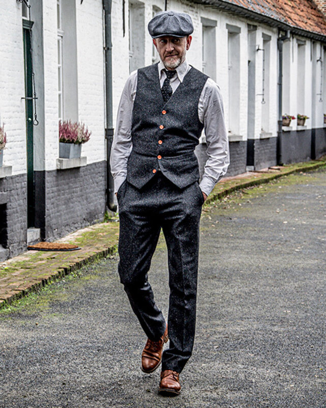 Men's tailored suit | 3-piece suit | classic black speckled | Thomas Shelby | Peaky Blinders