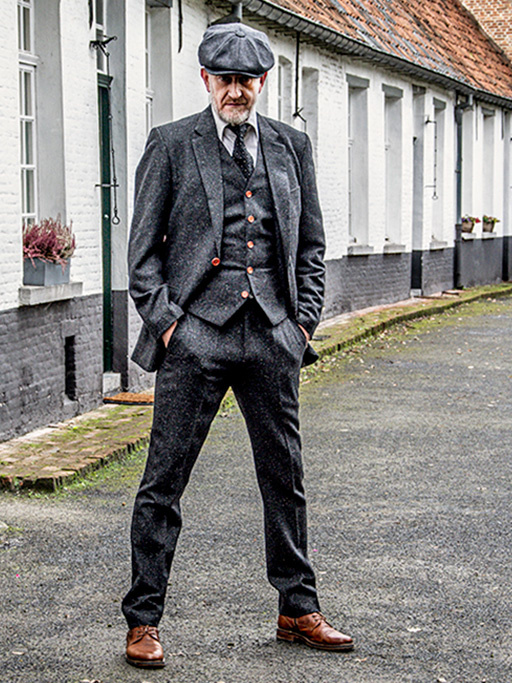 Men's tailored suit | 3-piece suit | classic black speckled | Thomas Shelby | Peaky Blinders