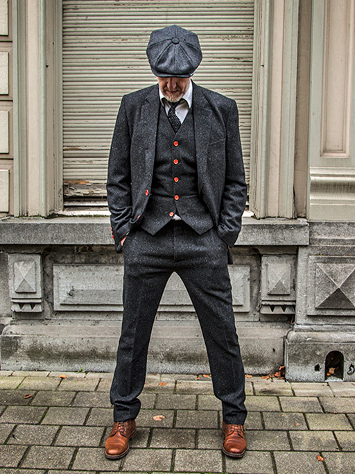 3-piece tweed suit Classic Black Speckle