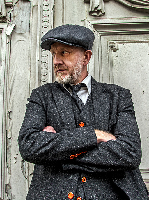 Maatpak voor heren | 3-delig pak | klassiek zwart gespikkeld | Thomas Shelby | Peaky Blinders