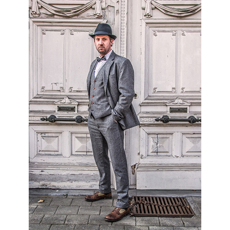 Men's tailored suit | 3-piece suit | grey Barleycorn | Finn Shelby | Peaky Blinders