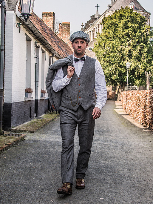 Herrenmaßanzug | 3-teiliger Anzug | grau Barleycorn | Finn Shelby | Peaky Blinders