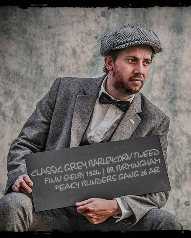 Traje sastre hombre | Traje 3 piezas | Barleycorn gris | Finn Shelby | Peaky Blinders