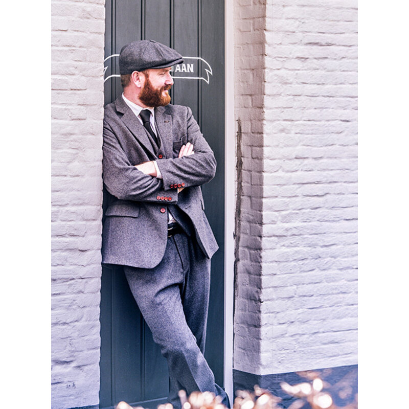 Costume sur mesure pour homme | costume 3 pièces | sergé gris | Arthur Shelby | peaky blinders