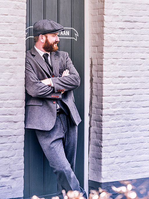 Traje sastre hombre | Traje 3 piezas | Sarga gris | Arthur Shelby | peaky blinders