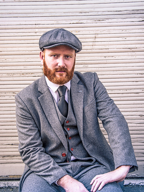 Men's tailored suit | 3-piece suit | grey twill | Arthur Shelby | peaky blinders