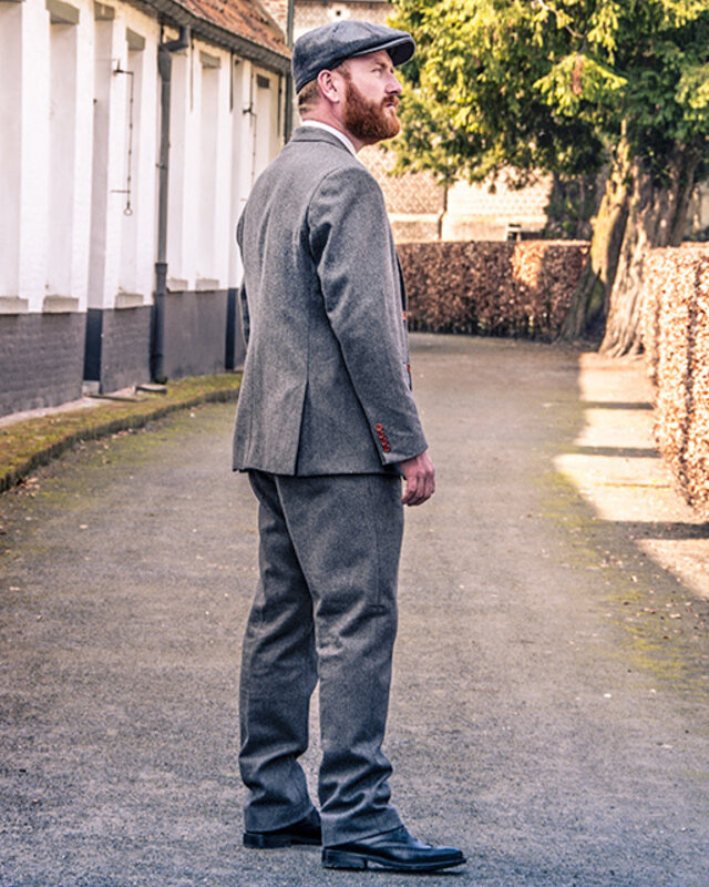Herren-Maßanzug | 3-teiliger Anzug | grauer Twill | Arthur Shelby | peaky blinders