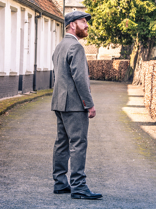 Traje sastre hombre | Traje 3 piezas | Sarga gris | Arthur Shelby | peaky blinders