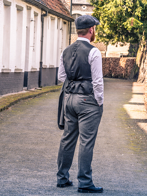 Herren-Maßanzug | 3-teiliger Anzug | grauer Twill | Arthur Shelby | peaky blinders