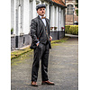 Traje sastre hombre | Traje 3 piezas | Gris oscuro Windowpane tweed | Michael Gray | Peaky Blinders