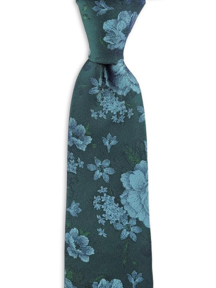 Sir Redman Zijden Stropdas | smaragdgroen / lichtblauw | Elegante stropdas voor mannen